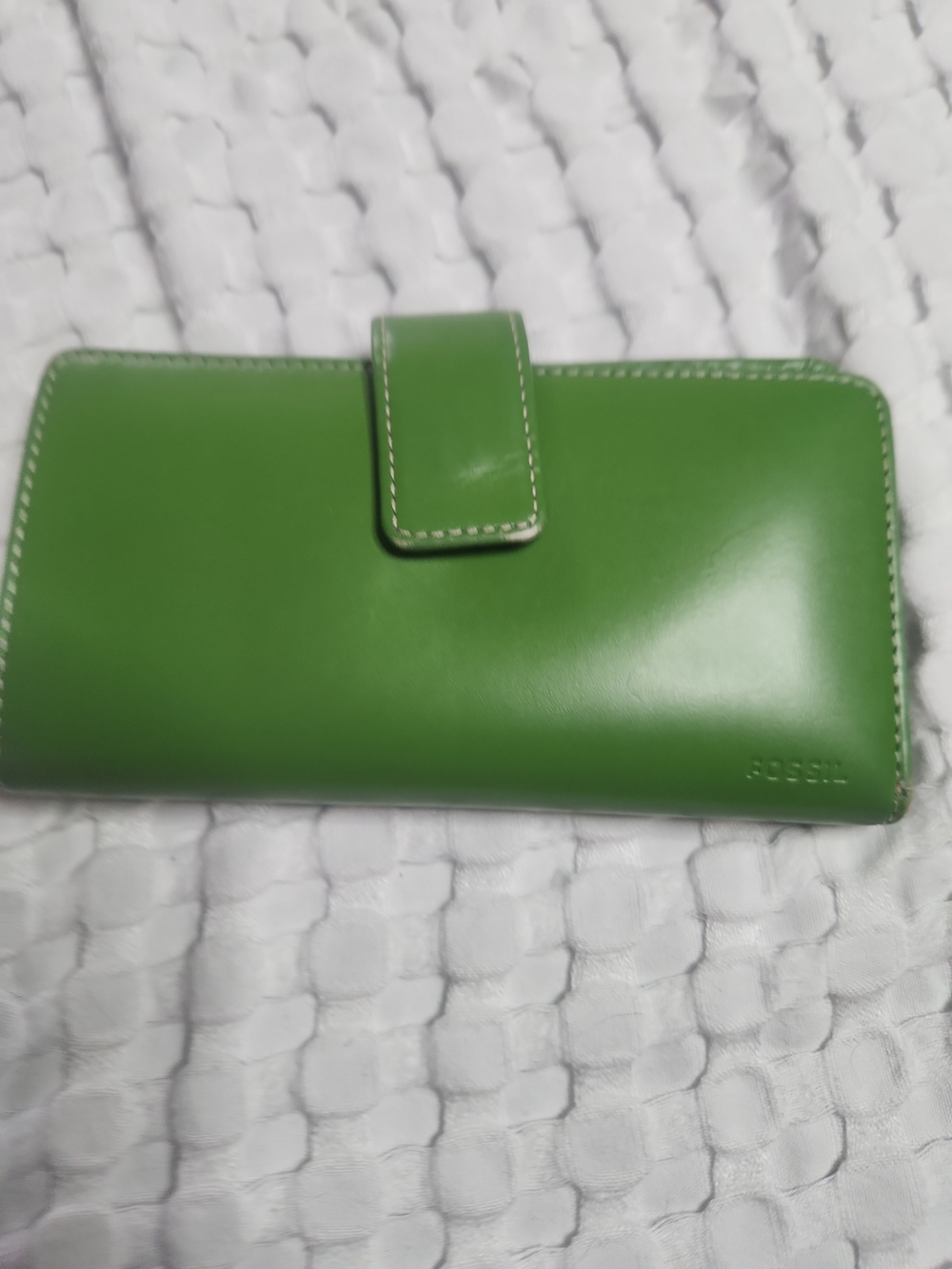 Fossil Green Leather Phone Wallet